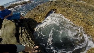 Blow hole free diving Laguna Beach