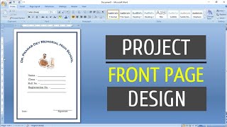 How to Create a Project Front Page in Microsoft Word | Cover Page Design in Microsoft Word