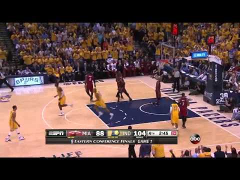 NBA, playoff 2014, Pacers vs. Heat, Round 3, Game 1, Move 42, David West, dunk