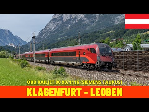 Cab Ride Klagenfurt - Vienna Part1 (ÖBB Klagenfurt - Leoben, Austria) train driver's view 4K