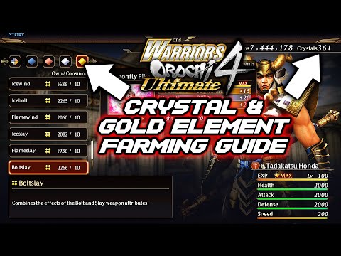 Warriors Orochi 4 Ultimate -  Crystal & Gold Element Farm