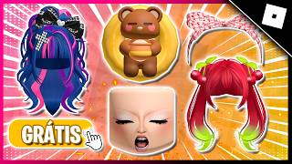 NOVO! COMO PEGAR 52 ITENS GRÁTIS NO ROBLOX - CABELO DE CEREJA GRÁTIS + CÓDIGOS DE ITENS GRÁTIS