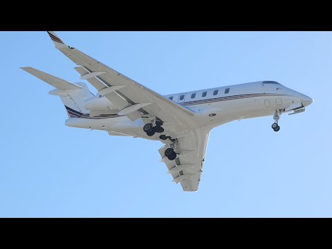 NetJets Bombardier Challenger 350 Landing LAX Los Angeles | 2022