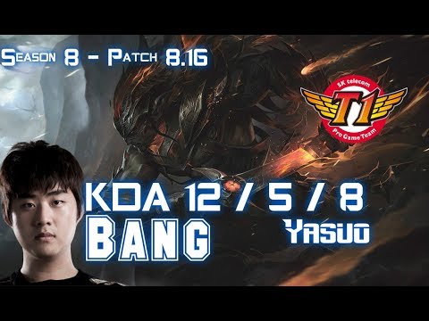 SKT T1 Bang YASUO vs KAI'SA ADC - Patch 8.16 KR Ranked