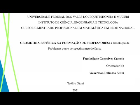 29ª Defesa de dissertação de Mestrado do PROFMAT - UFVJM