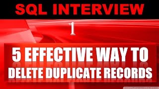 How to Delete the Duplicate Records in oracle SQL
