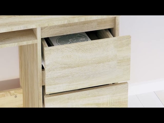 VidaXL Bureau en aggloméré 90x45x76 cm Chêne/Sonoma video