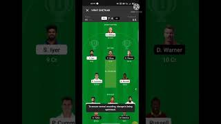 Kolkata vs Delhi Dream 11 Team