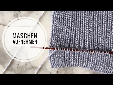 Maschen aufnehmen für eine Tasche