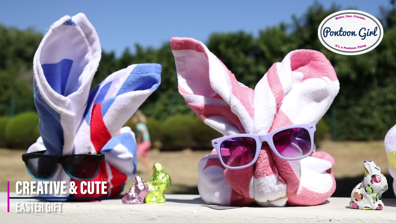 Watch video Beach Bunny Basket - By Pontoon Girl® - Custom Personalized Beach Towel Makes Ultimate Easter Gift Now Beach Bunny Basket - By Pontoon Girl® - Custom Personalized Beach Towel Makes Ultimate Easter Gift