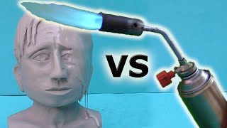 🔥Melting Head Sculpture using a Blowtorch!🔥 THE ART OF DESTRUCTION