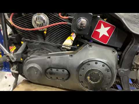 Harley Davidson evo softail 1340 rear drive belt change replacement primary removal Custom Cruisers