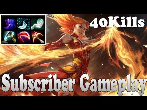 Dota 2 - Subscriber plays Lina - Ranked Match Gameplay !
