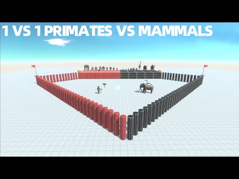 1 VS 1 MUTANT PRIMATES GROUP VS  MODERN MAMMALS GROUP －Animal Revolt Battle Simulator