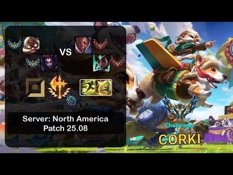 Corki ADC + Elise vs Lucian + Karma - NA Challenger - Patch 25.08
