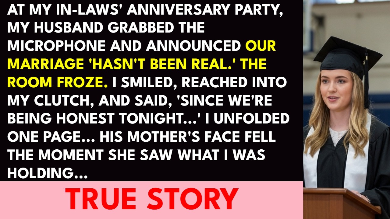 At His Parents' Anniversary Party, My Husband Said Our Marriage Was Over—So I Unfolded One Page i...