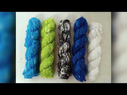Custom made cotton fuzzy ribbons for yarn and fiber stores