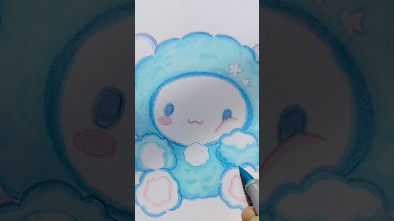 Drawing ✨ cinnamoroll ✨💙#shorts #cute #colouring #sanrio #artshorts
