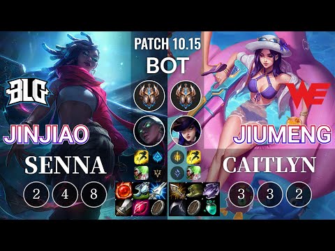 BLG Jinjiao Senna vs WE Jiumeng Caitlyn Bot - KR Patch 10.15
