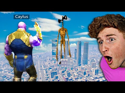 Thanos V.S. MEGA Siren Head In GTA 5.. (Mods)
