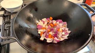 Spicy Hoisin Pork Stir Fry With Vegetables and Steamed Rice (Full)