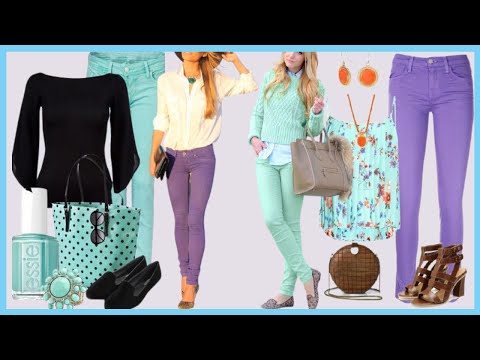 PANTALONES DE MODA JEANS DE COLORES/ LOOKS CON PANTALON DENIM DE COLERES /PANTALONES JEANS MODERNOS