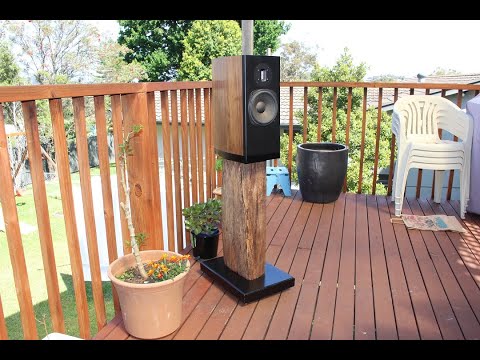 DIY Bookshelf Speaker Stands - Recycled Hardwood