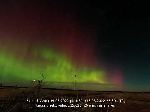 Ziemeļblāzma pl.1:30 14.03.2022 (AURORA 13.03.2022 UTC 23:30)