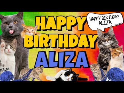 Happy Birthday Aliza! Crazy Cats Say Happy Birthday Aliza (Very Funny)