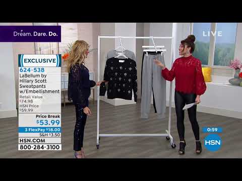 LaBellum by Hillary Scott Sweatpants with Embellishments