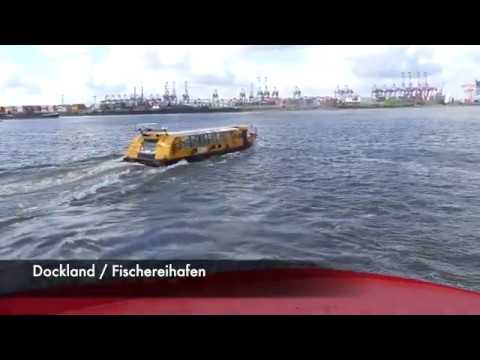 Mitfahrt in einer Hafenfähre der Linie 62 in Hamburg von Landungsbrücken nach Finkenwerder in HD