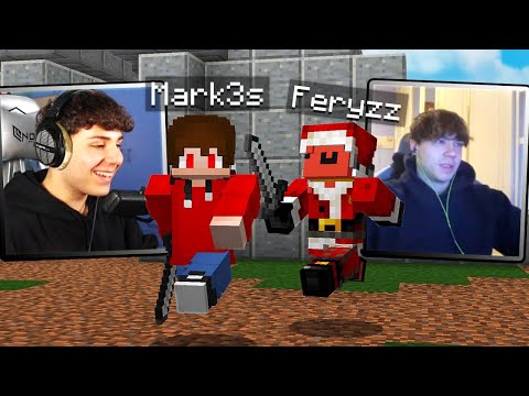 MARK3S and THE OWNER of CORALMC in the BEDWARS with DOUBLE WEBCAM!