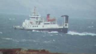 preview picture of video 'Ferry Boat in Stormy Sea Conditions Isle of Rum'