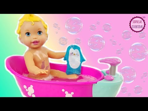 Baby Little Mommy Baño de espuma y burbujas Nuevo juguete con bañera y muñeca bebé