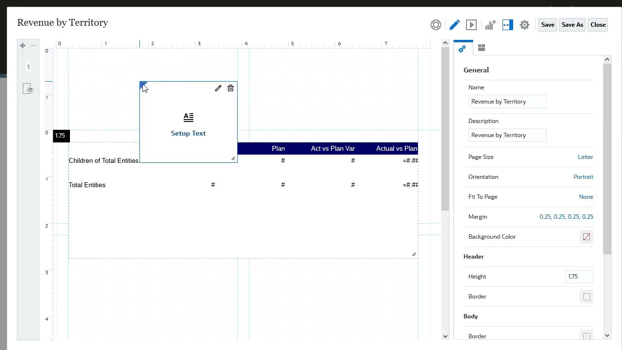 Adding Objects to Reports in Narrative Reporting