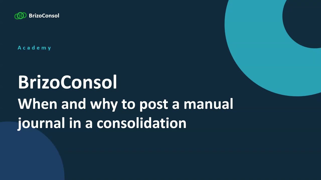 When You Need a Manual Consolidation Journal