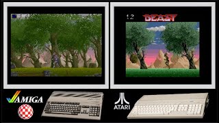 A500 vs Atari ST : SHADOW OF THE BEAST (Side by side comparison)