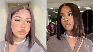 HOW I COLOR MY WIGS BROWN + BOB INSTALL + CUT 🤎 | Donmily Hair