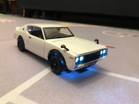 WLToys K969 retrofited into skyline 2000GT-R metal case with LED  light effect integrated 10A ESC