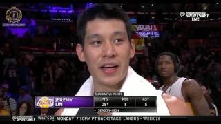 Jeremy Lin court-side interview and Access SportsNet comments - Part 1