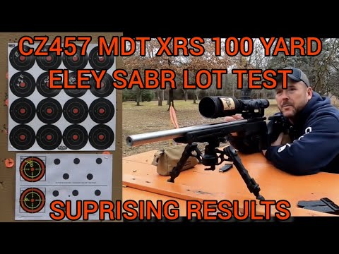 The CZ457 Lilja Barrel, MDT XRS Chassis, lot testing Eley SABR at 100 Yards, Amazing Results