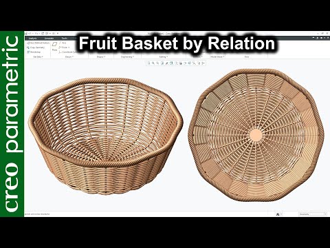 Rib Pattern fruit basket using relation in Creo Parametric