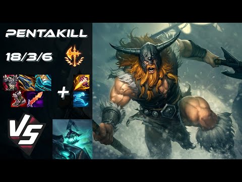 JUNGLE Olaf vs Hecarim [PENTAKILL] - EU Grandmaster Patch 14.21