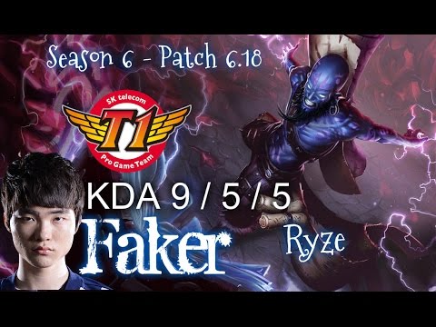 SKT T1 Faker RYZE vs CASSIOPEIA Mid - Patch 6.18 KR Ranked | League of Legends