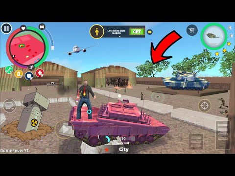 Rope Hero Vice Town (Pink Tank Breaks the white Brick) Tank Enter Army Base - Android Gameplay HD