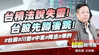 台積法說失靈!台股先蹲後跳!#台股#川普#中東#降息#華許｜小武哥投資事務所｜陳武傑 (圖)