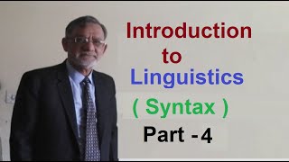 introduction to linguistics ( syntax ) Part 4