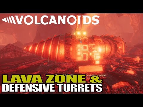 LAVA ZONE & DEFENSIVE TURRETS | Volcanoids | Let's Play Gameplay | S01E02