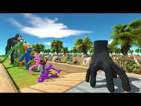 Black Hand Wednesday vs King Kong SKULL ISLAND DEATH RUN - Animal Revolt Battle Simulator