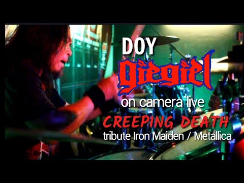 Giegiel reunion original Lineup on Camera live Creeping Death tribute Iron Maiden Metallica